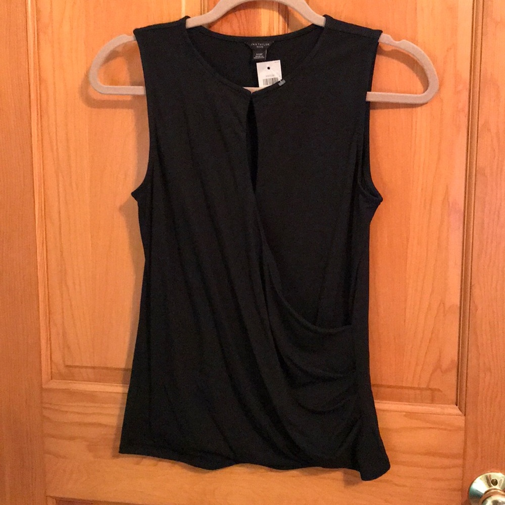Ann Taylor Open Slit Sleeveless Blouse